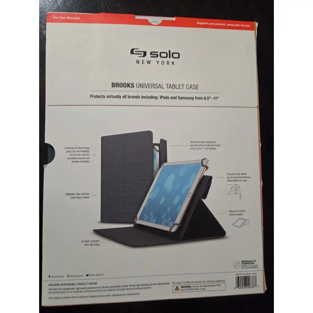 Solo New York Brooks Universal Tablet Case Fits all iPads 9.7